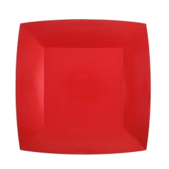 Assietter Fyrkantiga 18 cm - Röda 10-pack