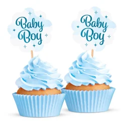 Baby Boy Muffinsdekorationer 12-pack