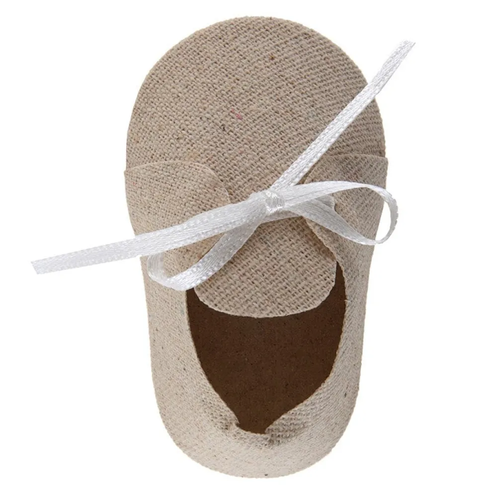 Babyshower - Gåvoaskar ljubruna skor 4-pack