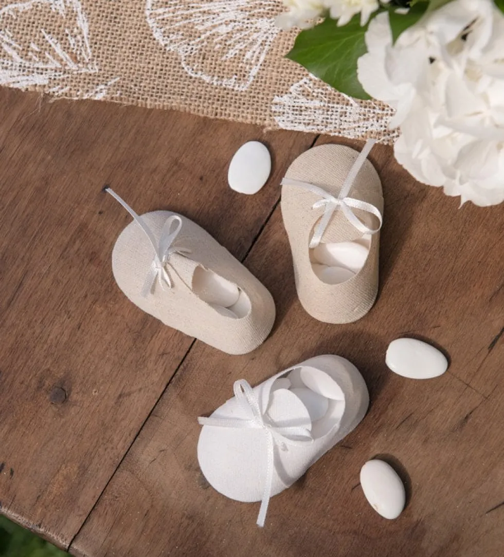 Babyshower - Gåvoaskar ljubruna skor 4-pack