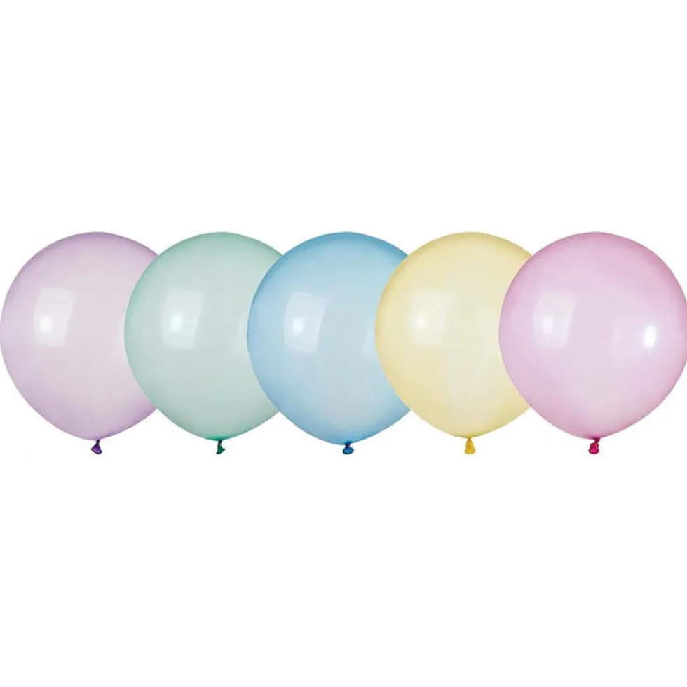 Ballonger, Crystal Pastellrainbow 48 cm 25-pack