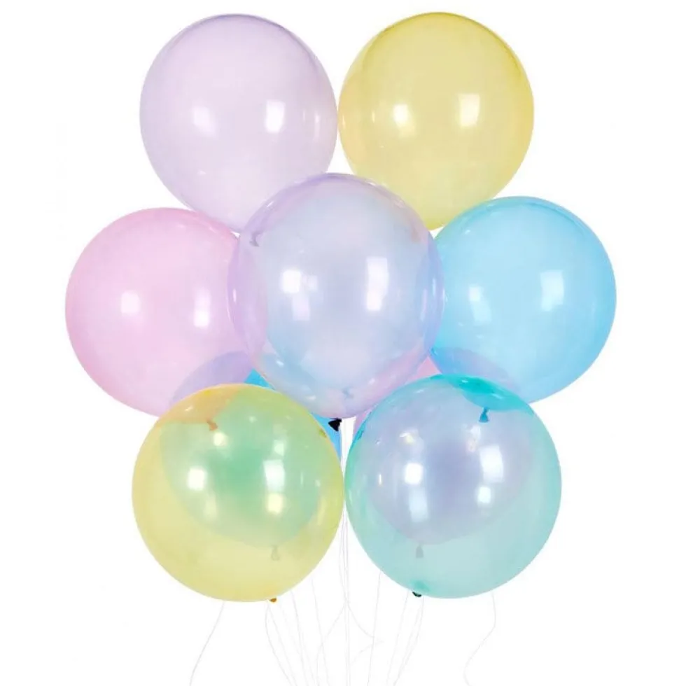 Ballonger, Crystal Pastellrainbow 48 cm 25-pack