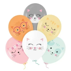 Ballonger med katter 6-pack