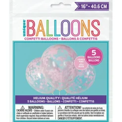 Ballonger med rosa hjärtformad konfetti, 5-pack
