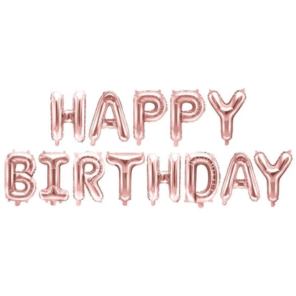 Ballonggirlang, Roséguld Happy Birthday