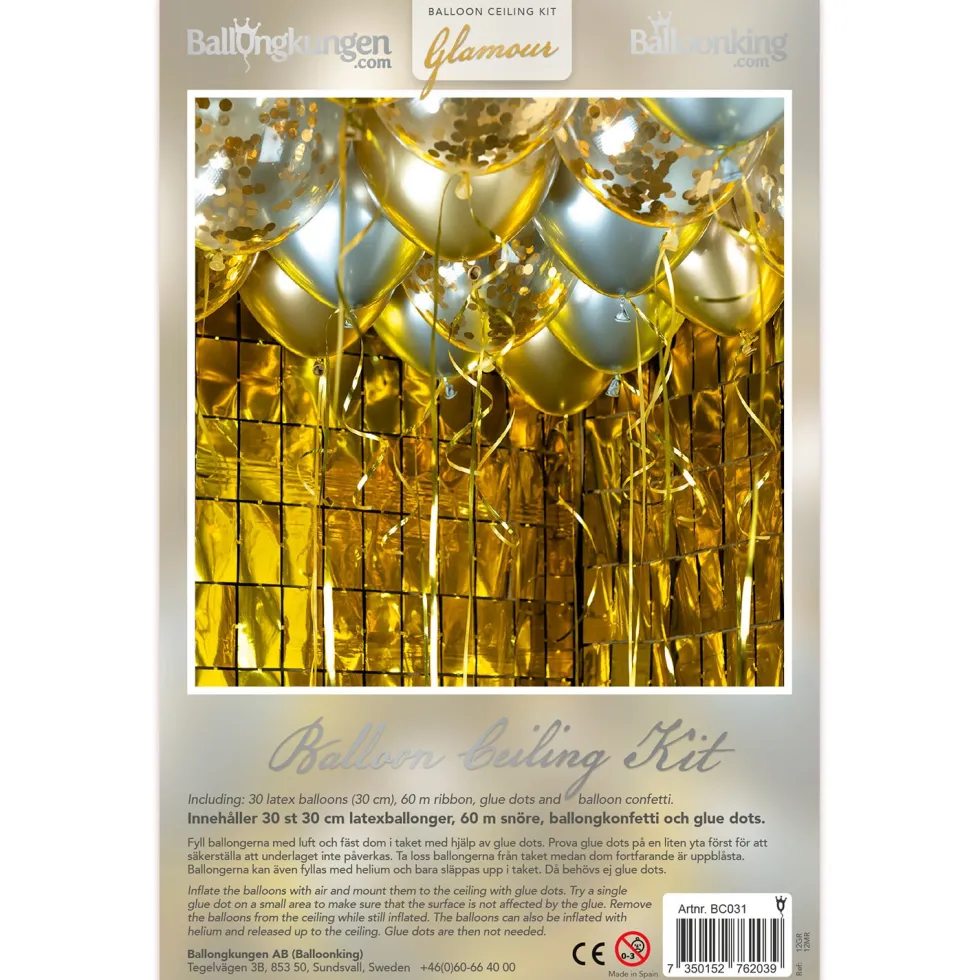 Ballongkit till tak - Guld Glamour