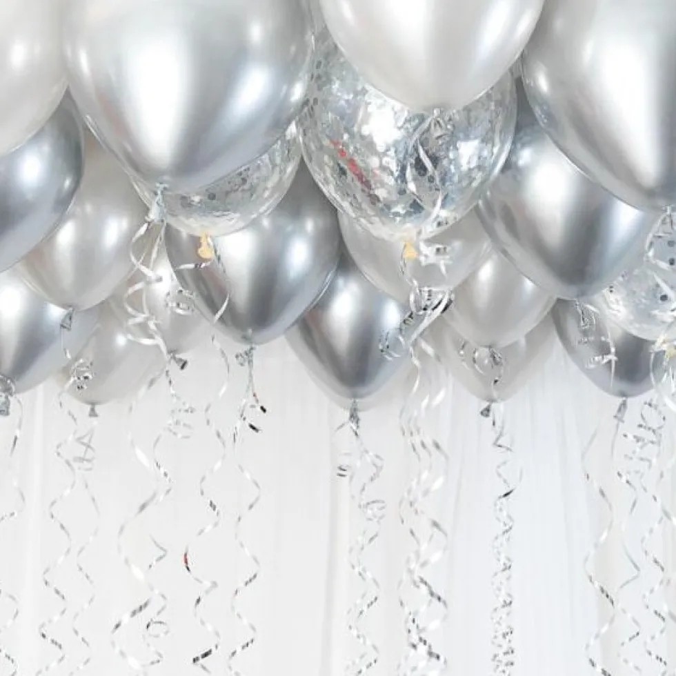 Ballongkit till tak - Silver/Chrome