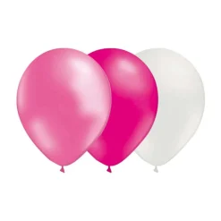 Ballongkombo, Mörkrosa-Metallicrosa-Vit 15-pack