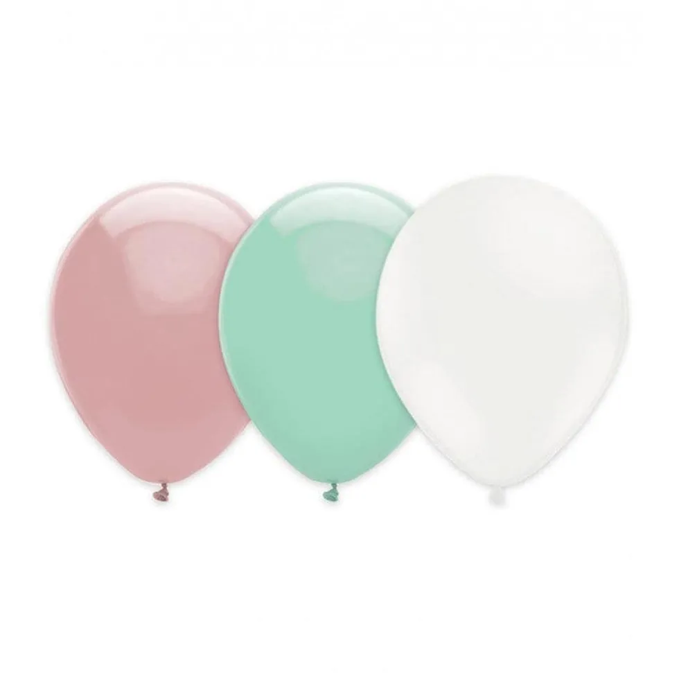 Ballongkombo, Rosa-Mintgrön-Vit 15-pack