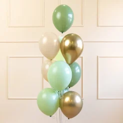 Ballongmix Grön & Guld 10-pack