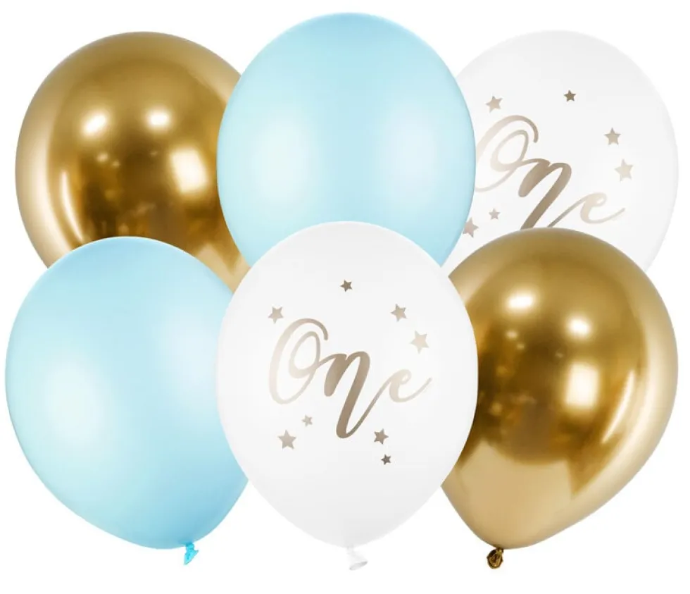Ballongmix 1 år, Blå 6-pack
