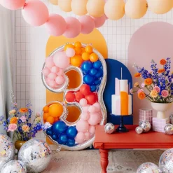 Ballongram att dekorera själv 126 cm, siffra 3