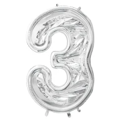 Ballongram att dekorera själv 126 cm, siffra 3