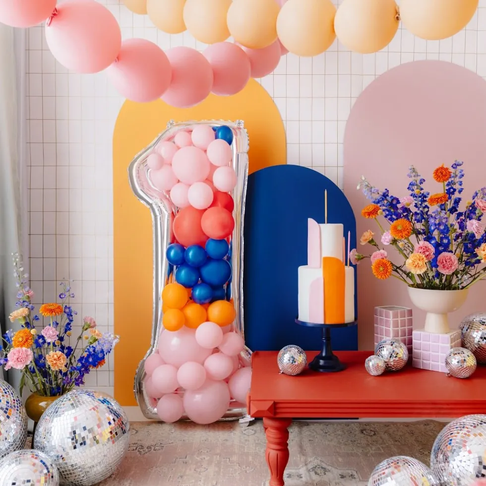 Ballongram att dekorera själv 126 cm, siffra 1