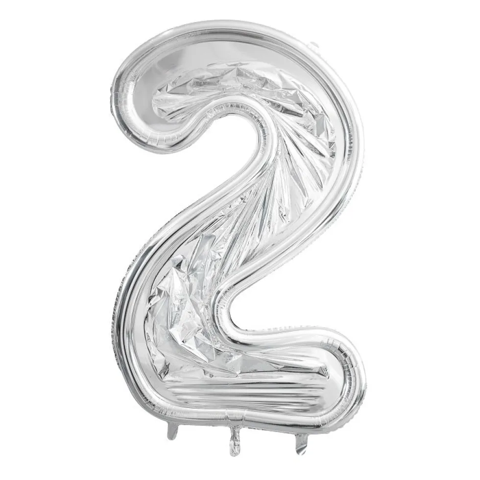 Ballongram att dekorera själv 126 cm, siffra 2