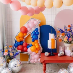 Ballongram att dekorera själv 126 cm, siffra 4