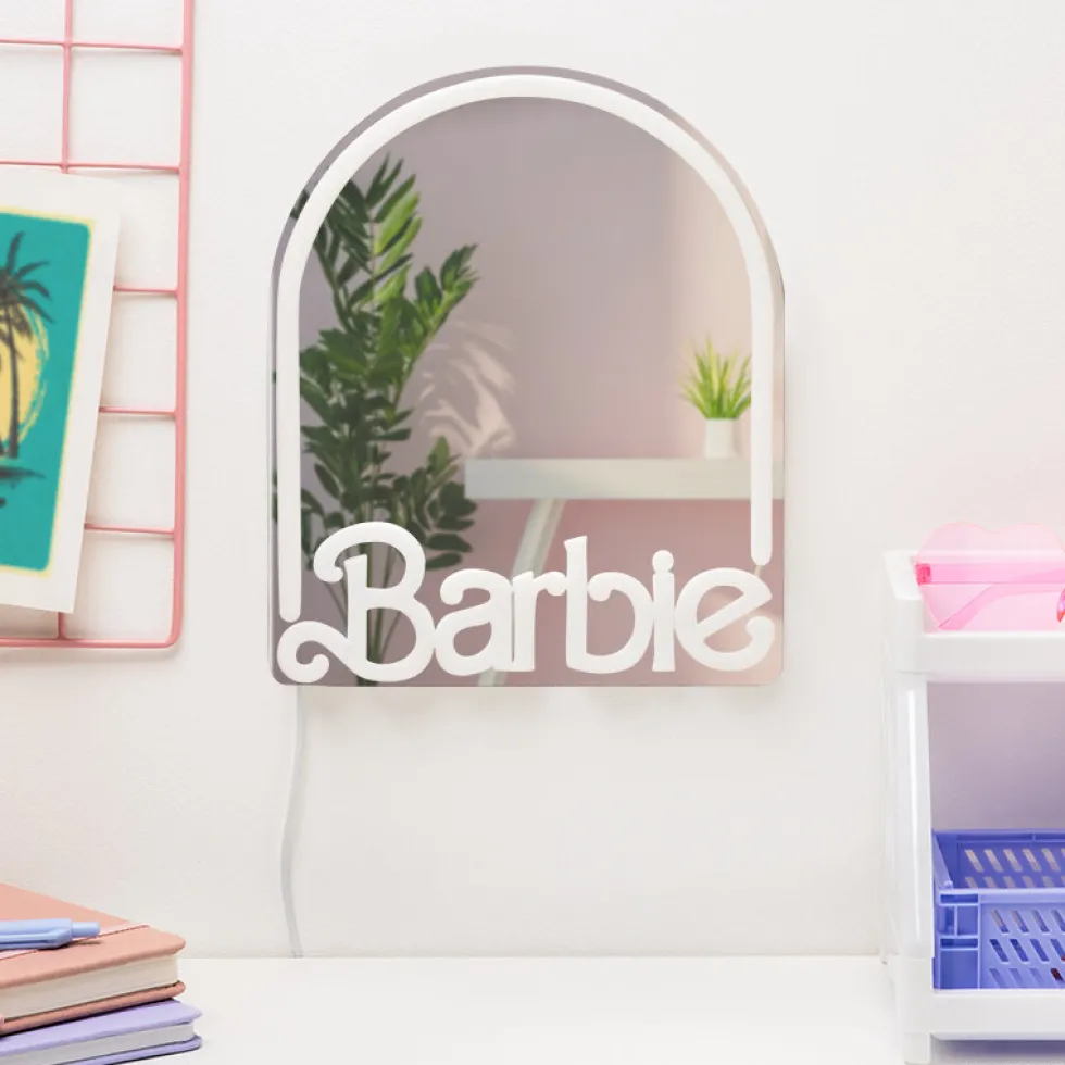 Barbie LED-Vägglampa med spegel
