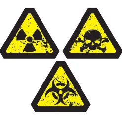 Biohazard Klistermärken 25 cm, 3-pack