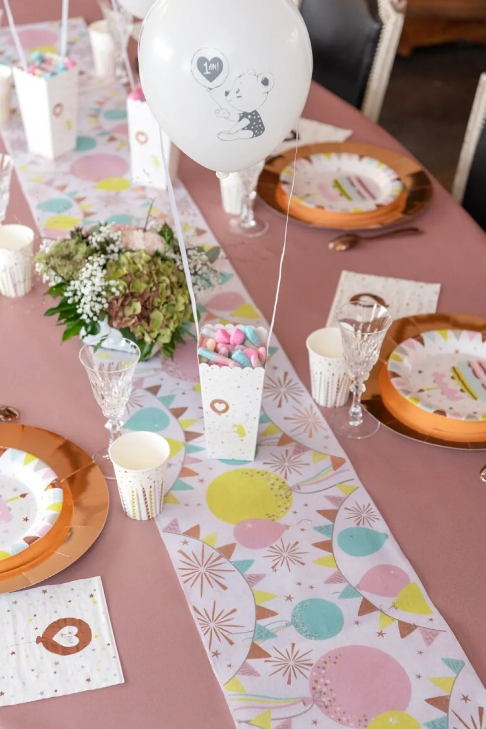 Birthday Cake Rosegold - Bordslöpare 3 meter