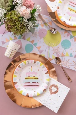 Birthday Cake Rosegold - Tallrikar 10-pack