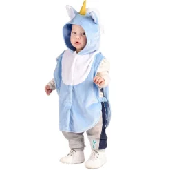 Blå Enhörning Baby Cape Maskeraddräkt 1-4 år