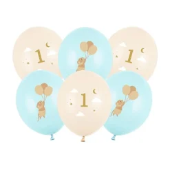 Blå Mus Ballongmix 1 år 6-pack