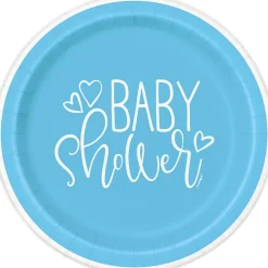 Blue Heart Babyshower - Tallrikar 8-pack