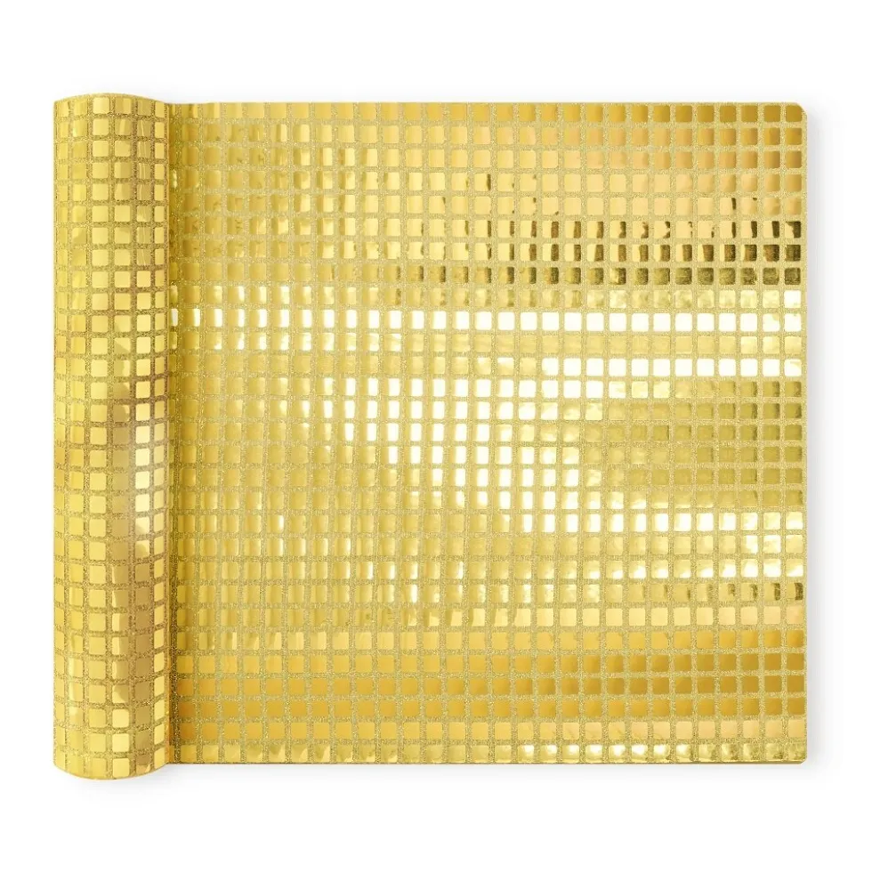 Bordslöpare med guldfärgade paljetter 275 × 28 cm
