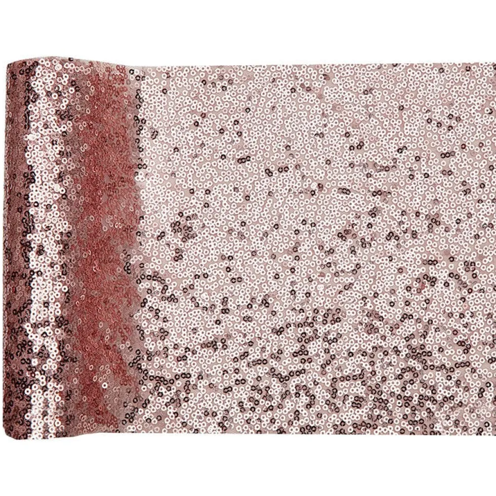 Bordslöpare - Roséguldpaljetter 3 meter