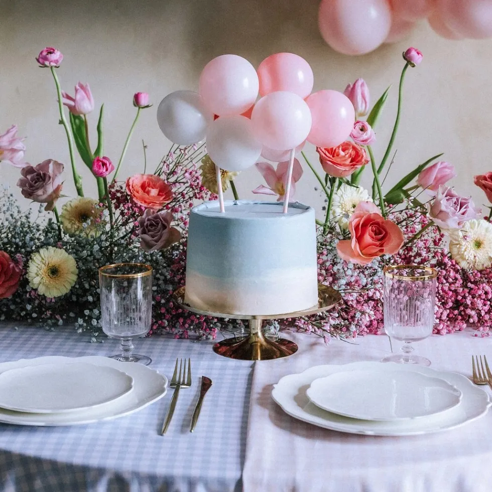 Cake Topper Ballongset Rosa