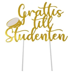 Cake Topper Grattis till Studenten guld