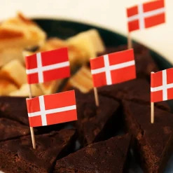 Cake Toppers - Flaggor Danmark 50-pack