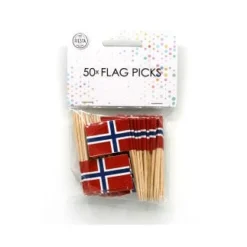 Cake Toppers - Flaggor Norge 50-pack