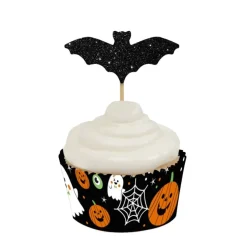 Cake Toppers - Glittrande fladdermöss 12-pack