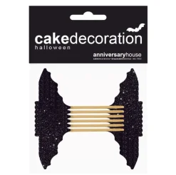 Cake Toppers - Glittrande fladdermöss 12-pack