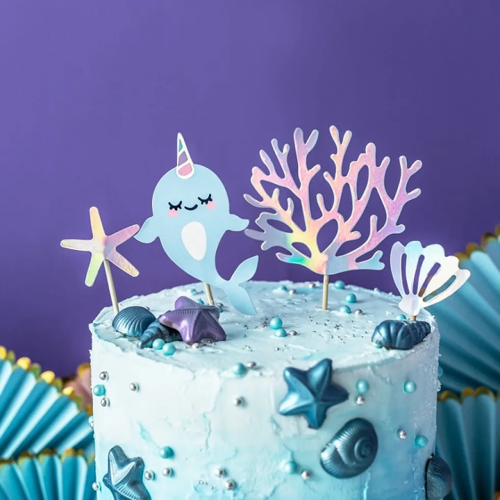 Cake Toppers - Narwhal 4-pack