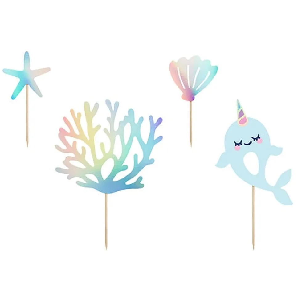 Cake Toppers - Narwhal 4-pack