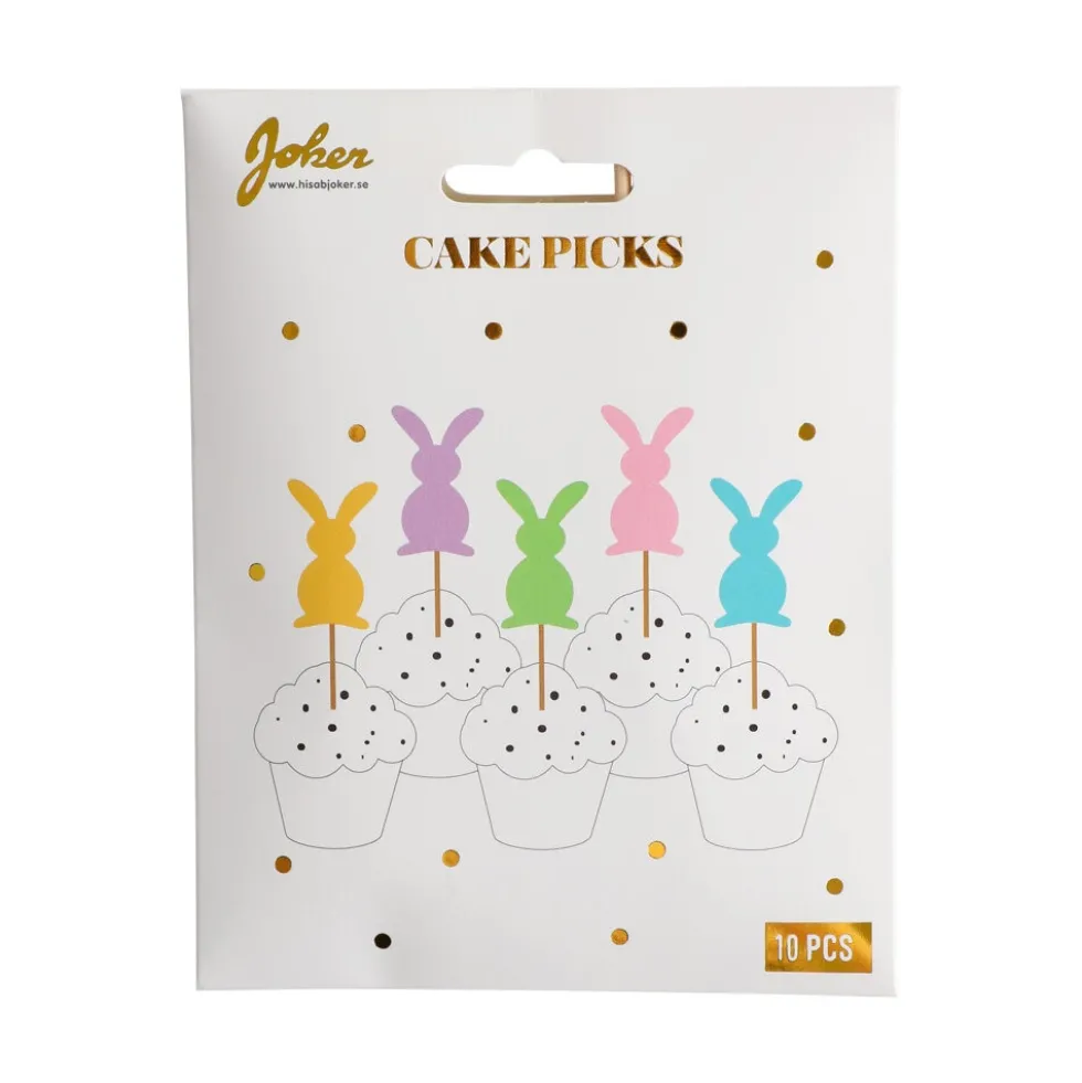 Cake Toppers Påskharar 10-pack