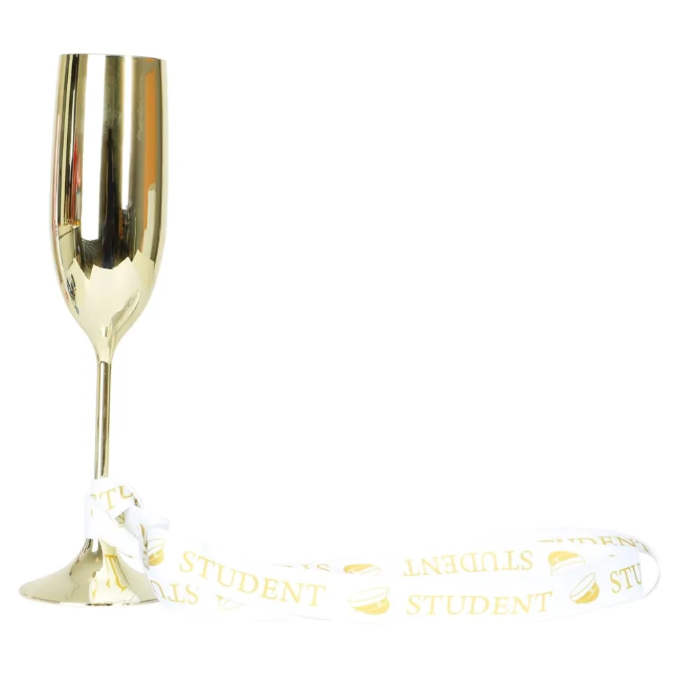 Champagneglas Student med Guldband