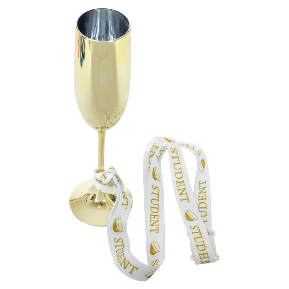 Champagneglas Student med Guldband