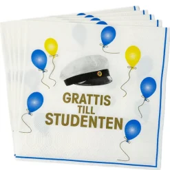 Cocktailservetter Grattis till Studenten 16-pack