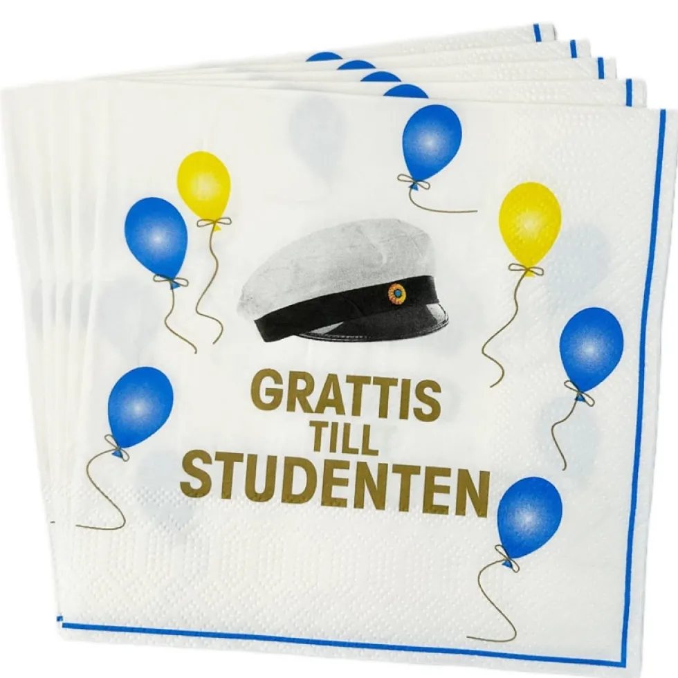 Cocktailservetter Grattis till Studenten 16-pack