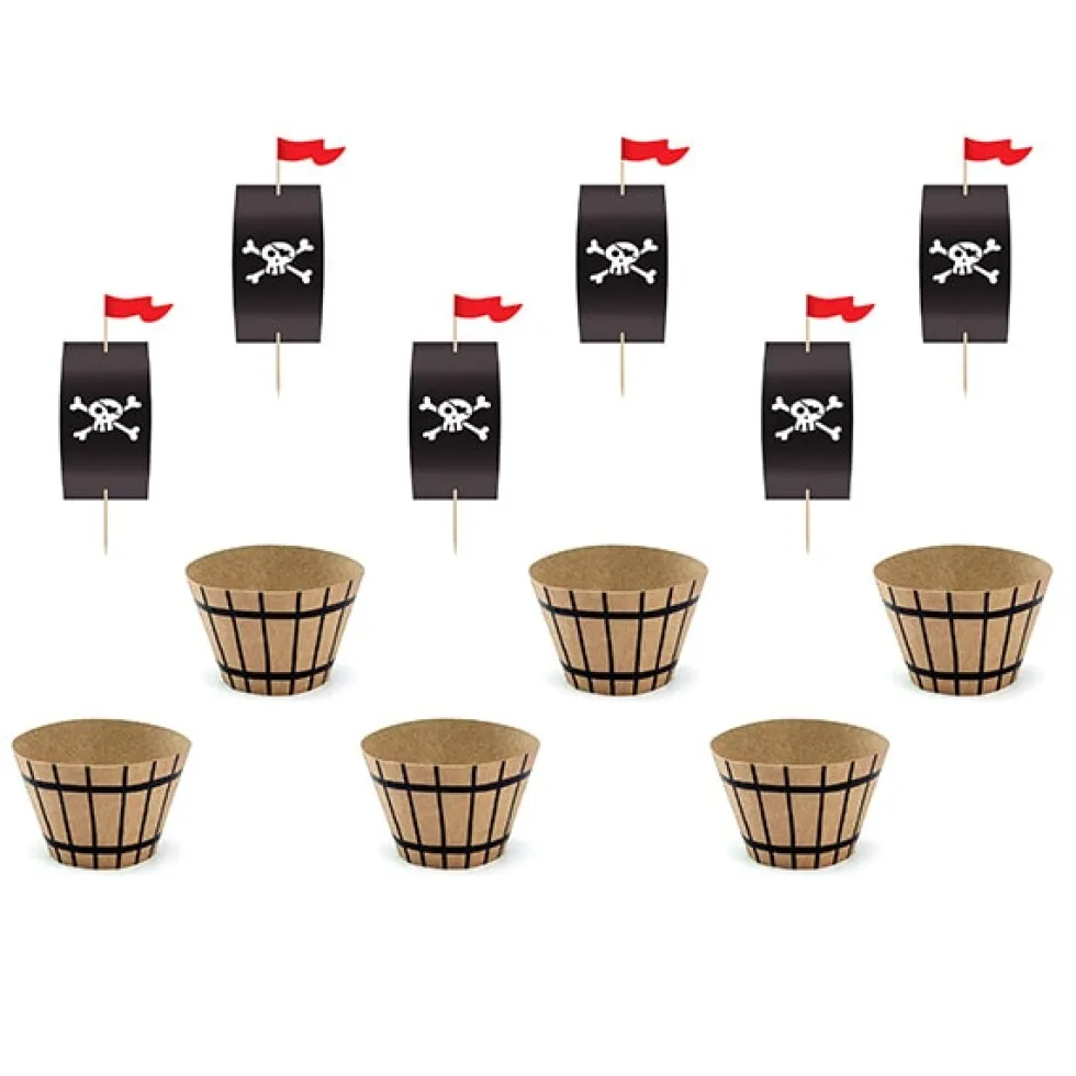 Cupcake Kit Pirattema, 6-pack