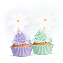 Daisies Muffinsdekorationer 12-pack