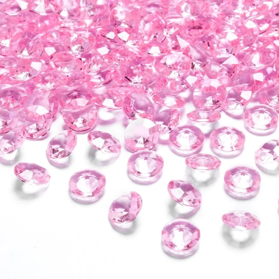 Diamantkonfetti - Rosa 100-pack