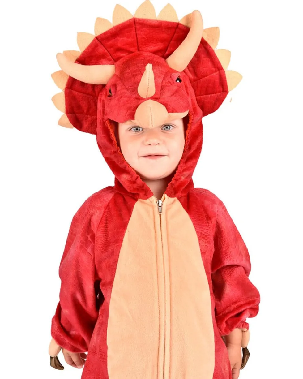 Dinosaurie Triceratops Jumpsuit Maskeraddräkt Barn 4-5 år