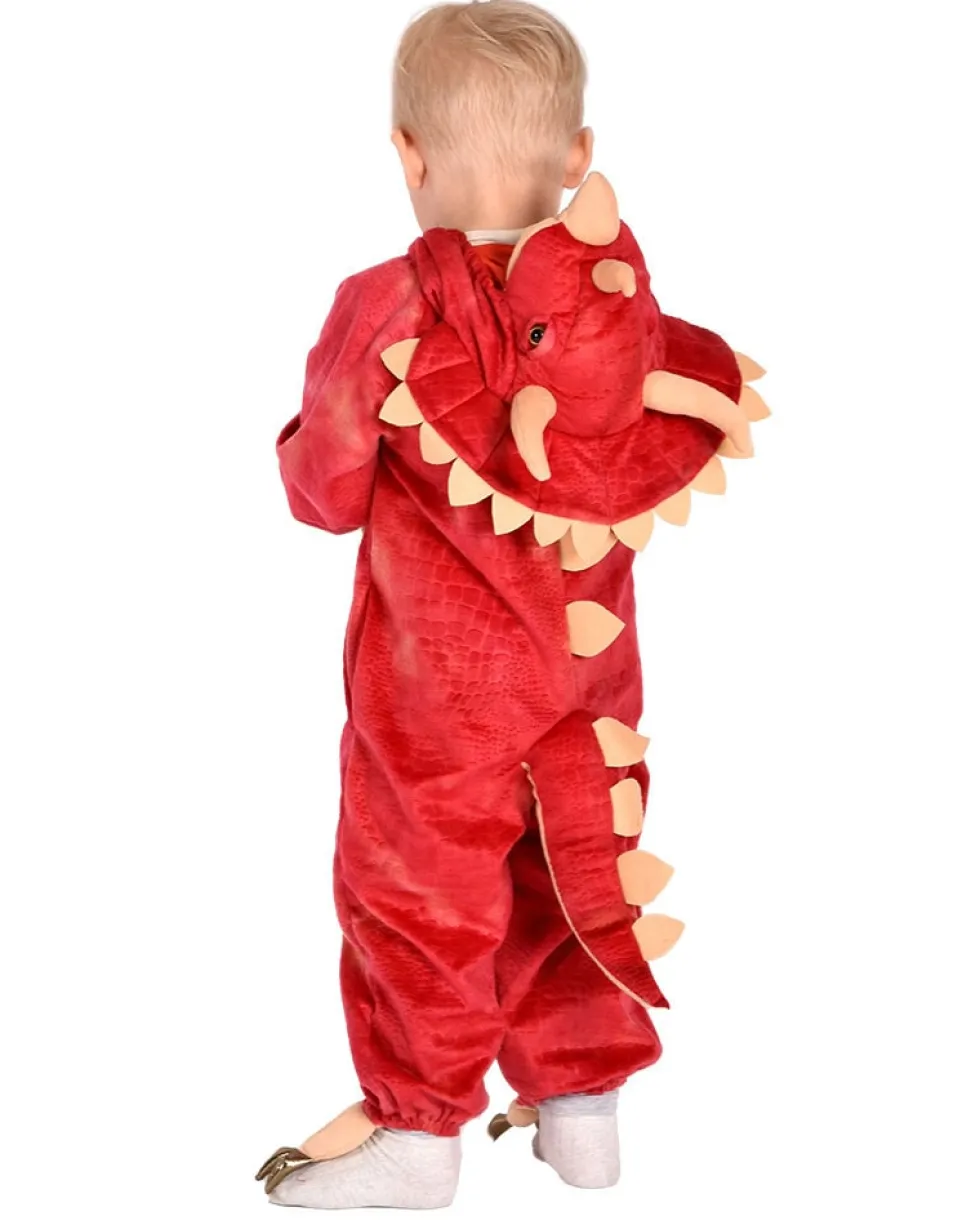 Dinosaurie Triceratops Jumpsuit Maskeraddräkt Barn 4-5 år