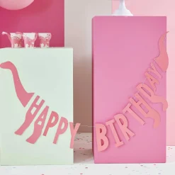 Dinosaur Roar Pink - Girlang Happy Birthday 137 cm