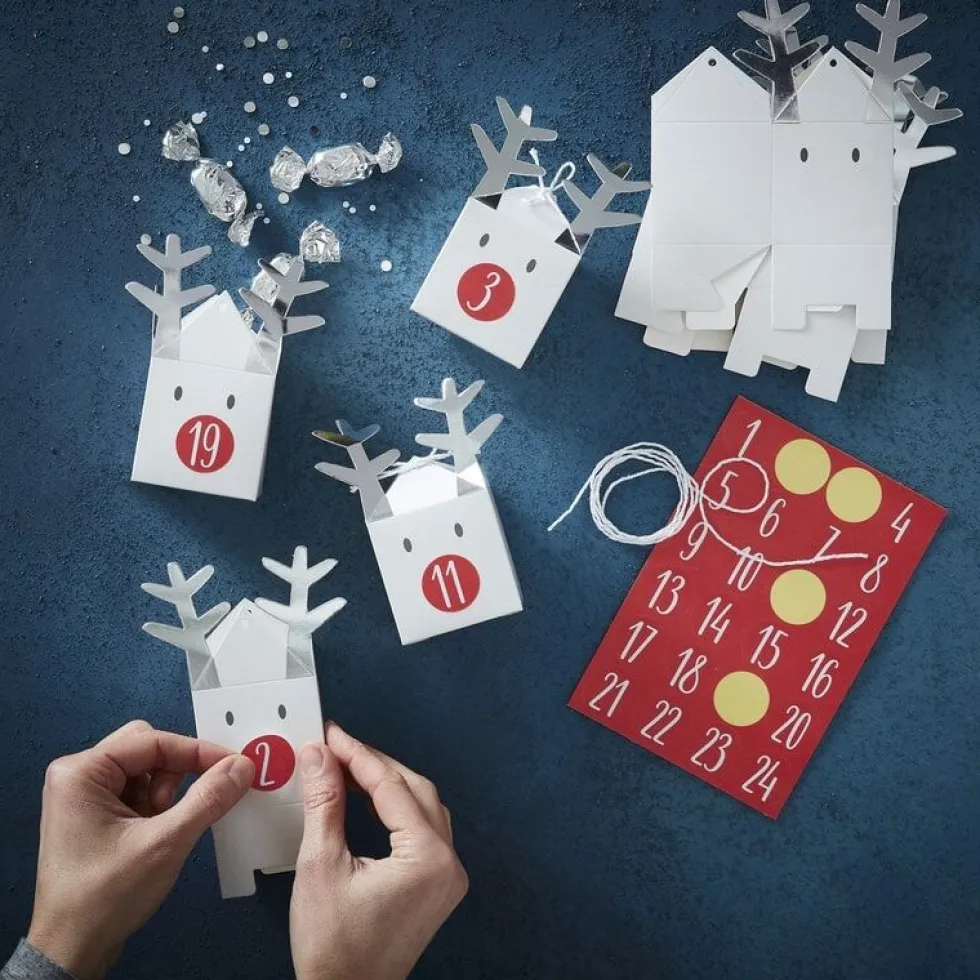 DIY Adventskalender - Renar i papp