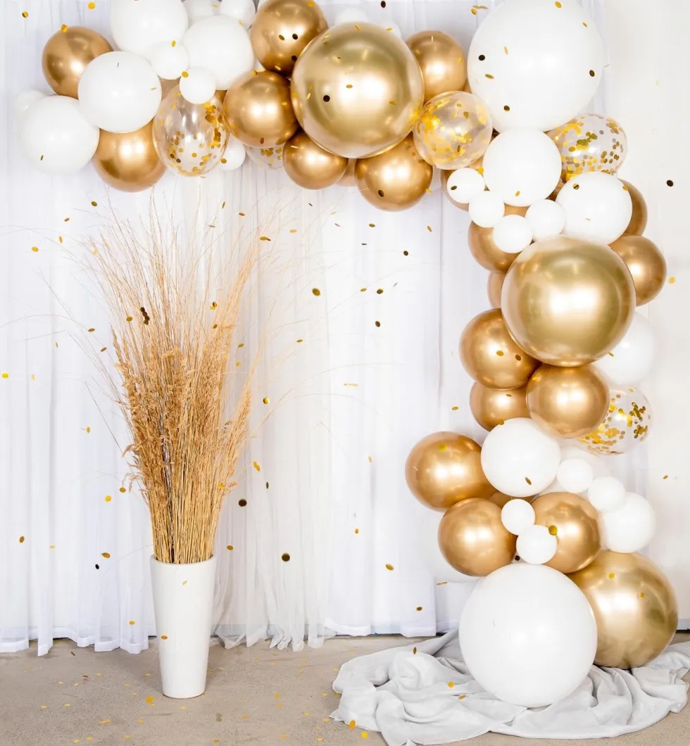 DIY Ballongbåge Guld Chrome
